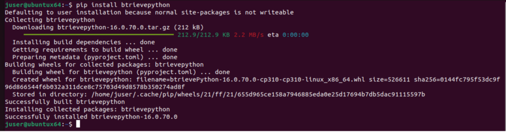 btrieve python installed